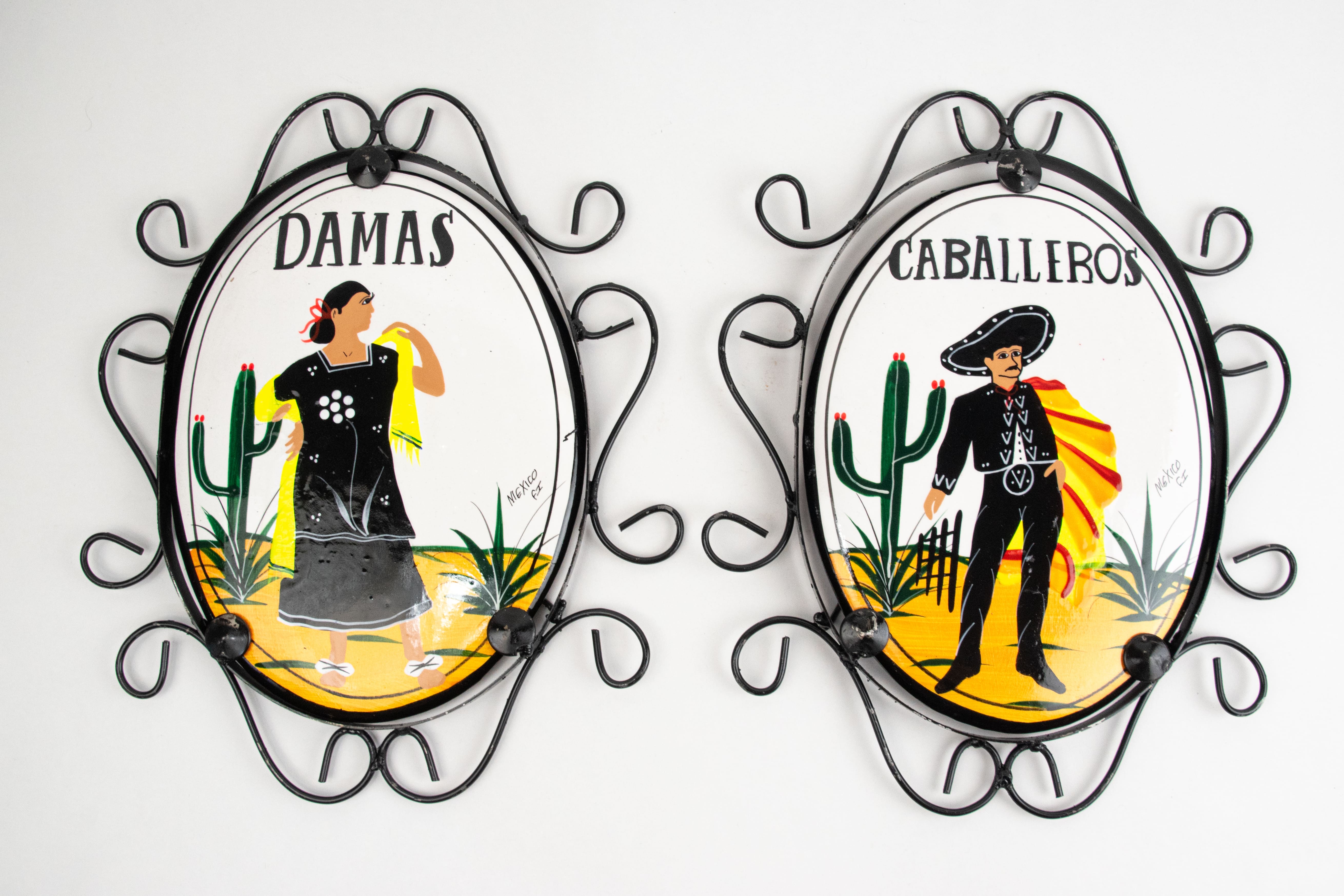 Pair of Cantina Bathroom Signs 'Ladys & Gents' Model: 0226