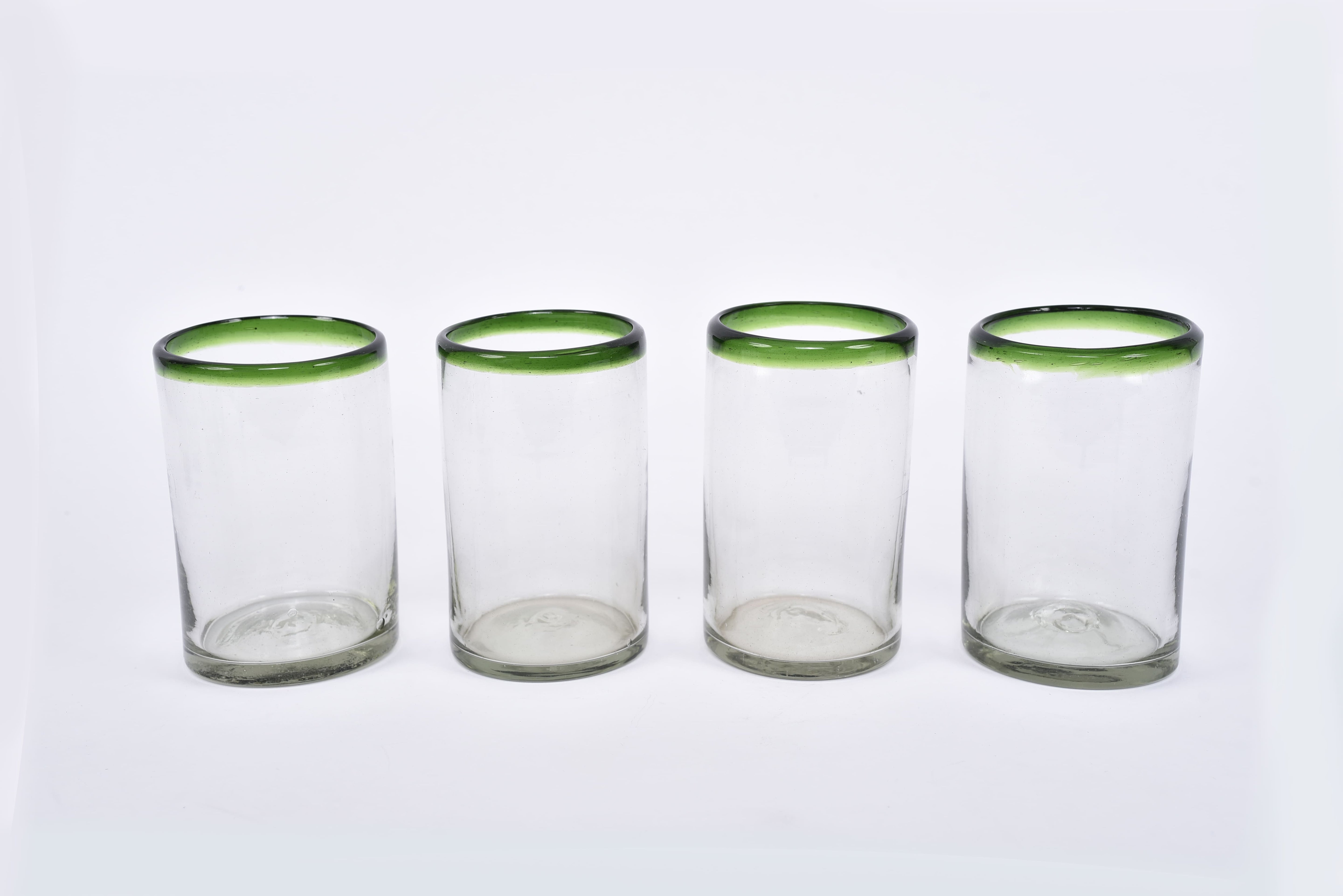 Typical Mexican Blown Glass 10 ONZ in COBALT BLUE MODEL: 0232 & EMARAL GREEN MODEL: 0233