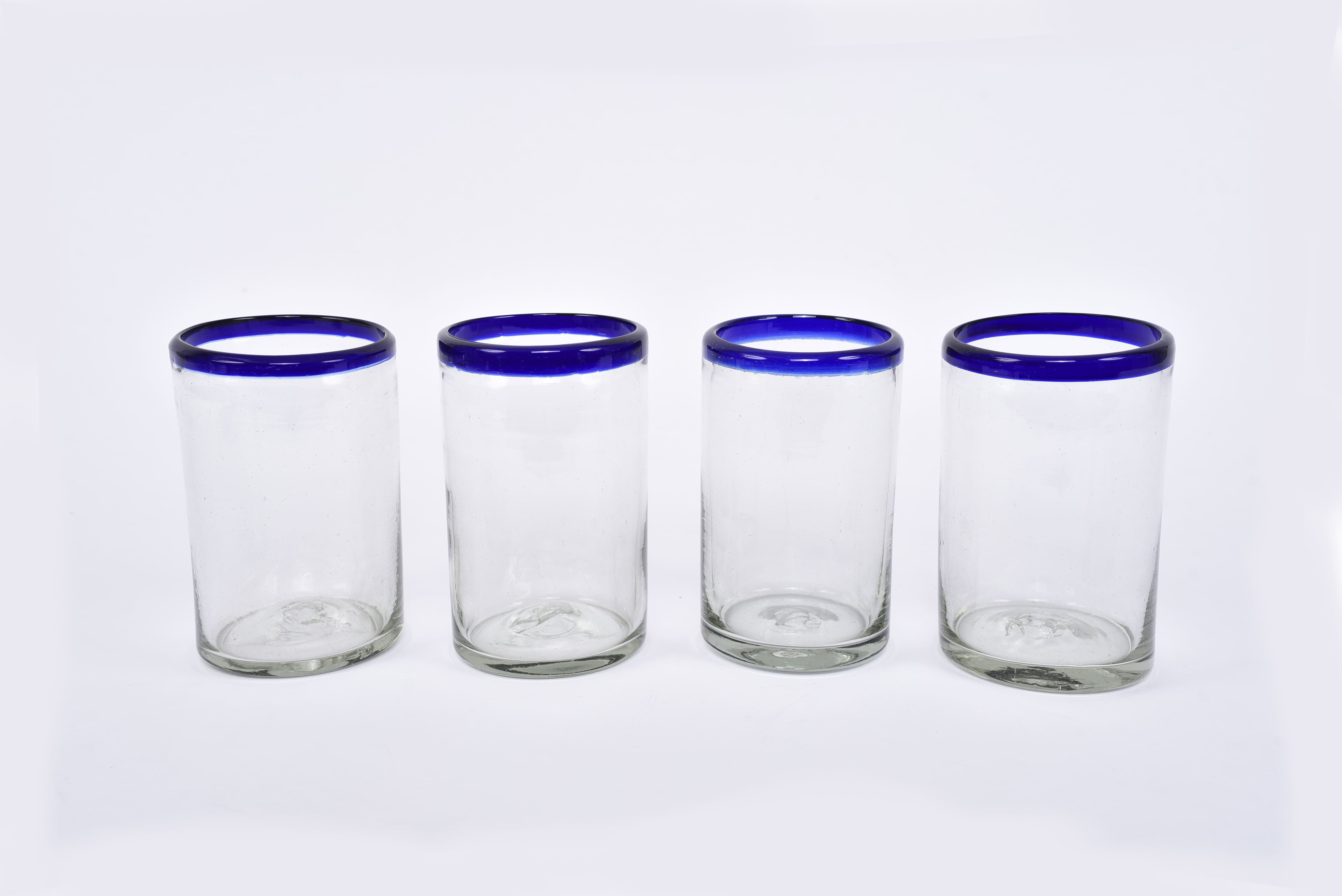 Typical Mexican Blown Glass 10 ONZ in COBALT BLUE MODEL: 0232 & EMARAL GREEN MODEL: 0233