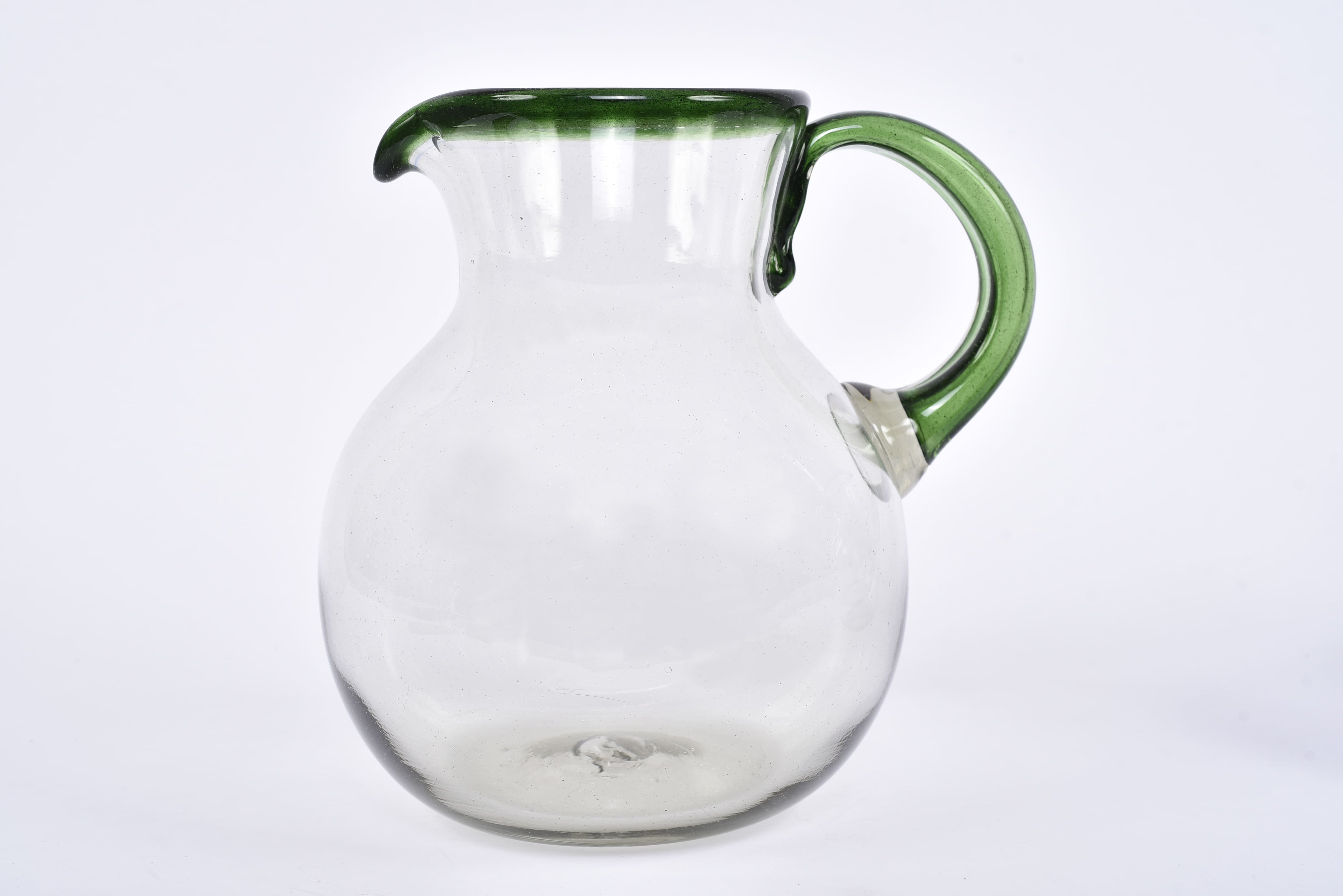 Blown Glass Pitcher 120 ONZ MODEL: 0229 (Royal Blue) & MODEL: 0230 (Emerald Green)