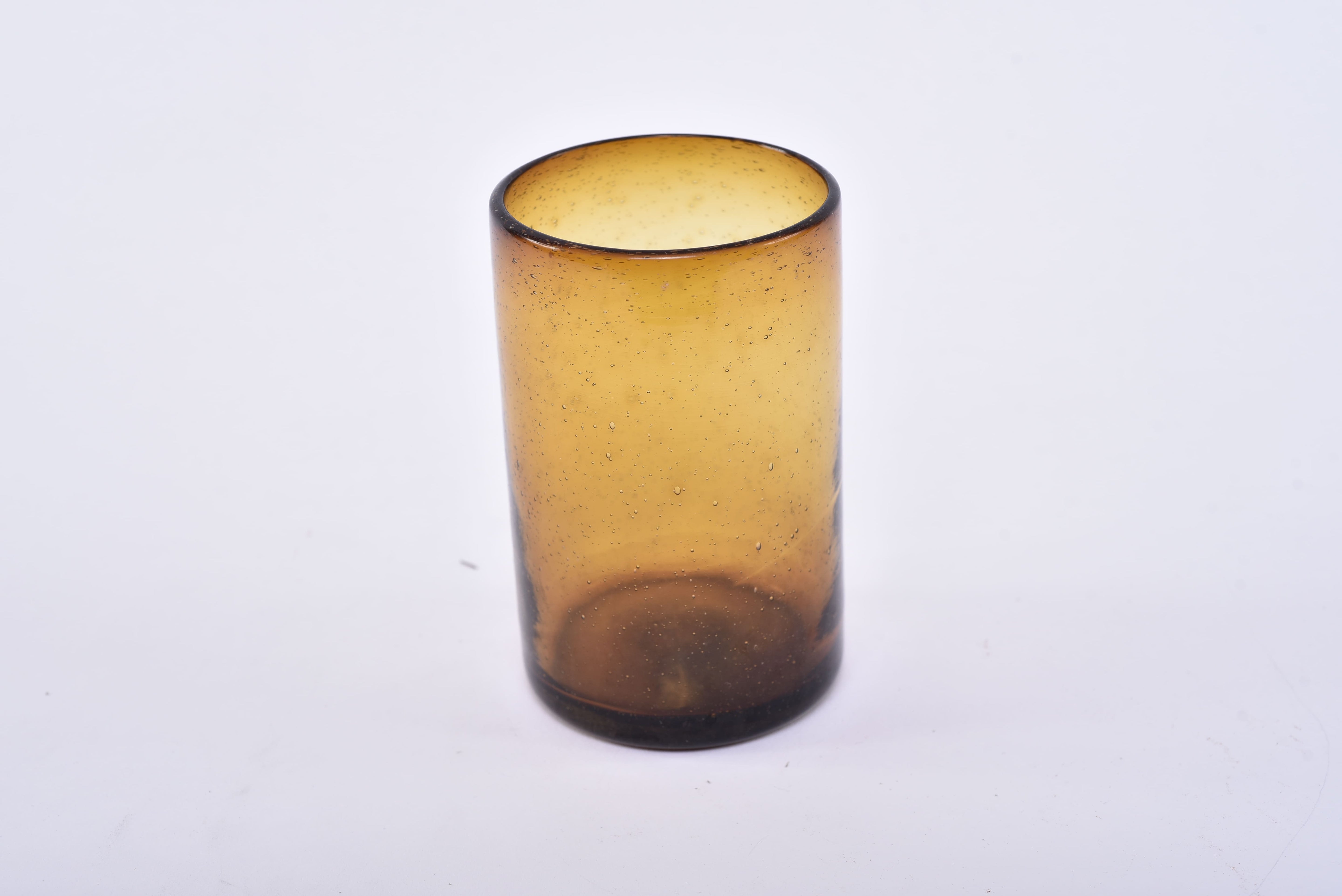 Hand-blown glass tumblers with decorative art