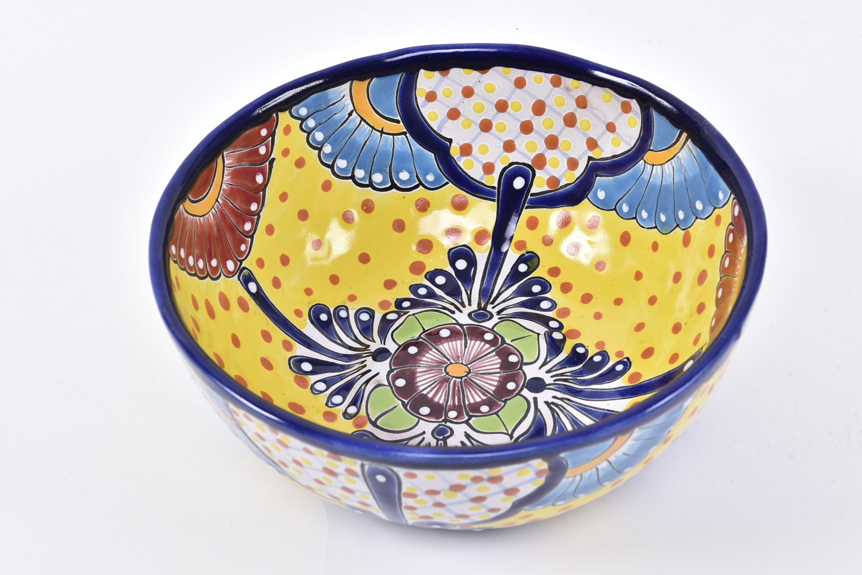 Hand-painted Talavera-style ceramic bowl MODEL# 0254