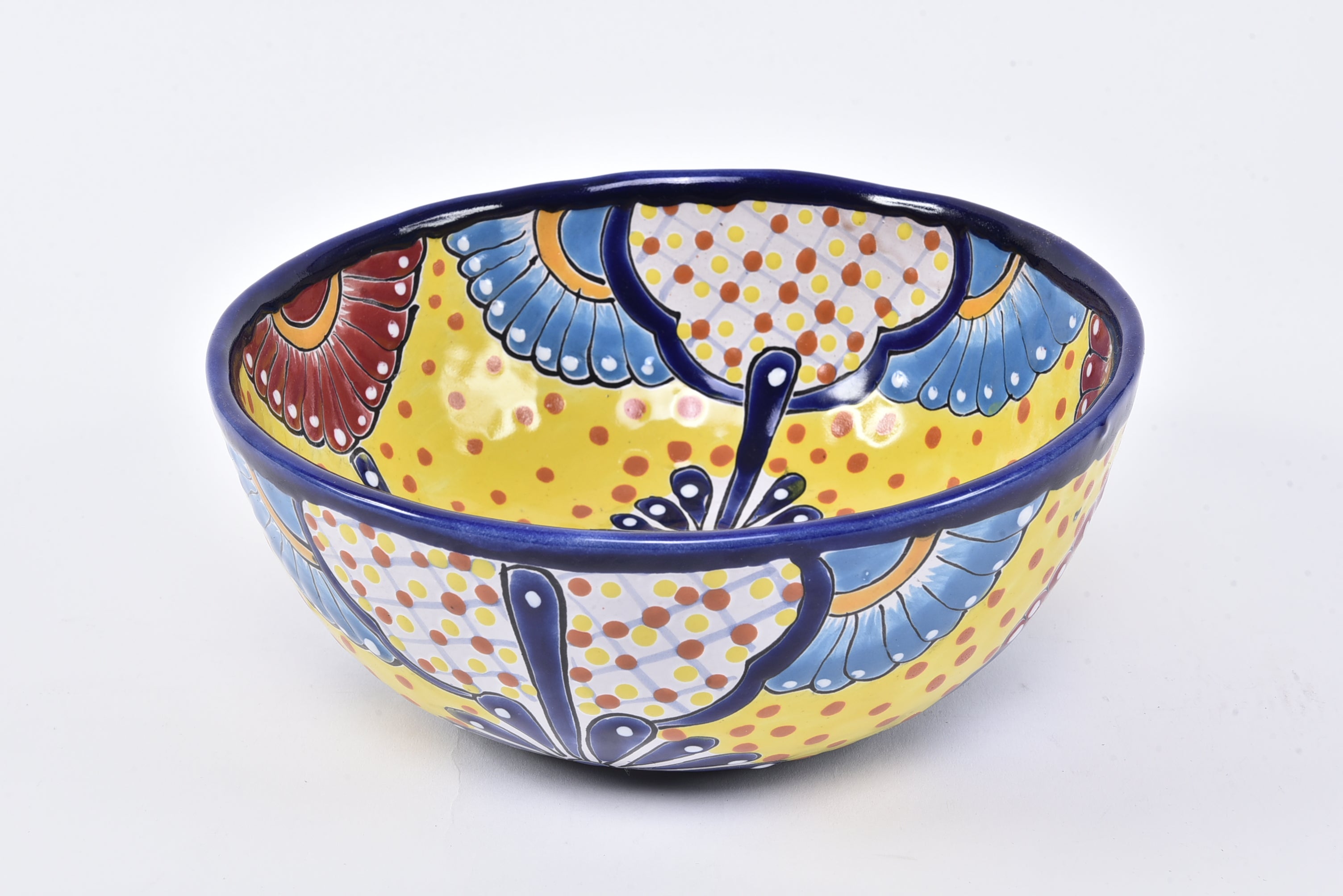 Hand-painted Talavera-style ceramic bowl MODEL# 0254