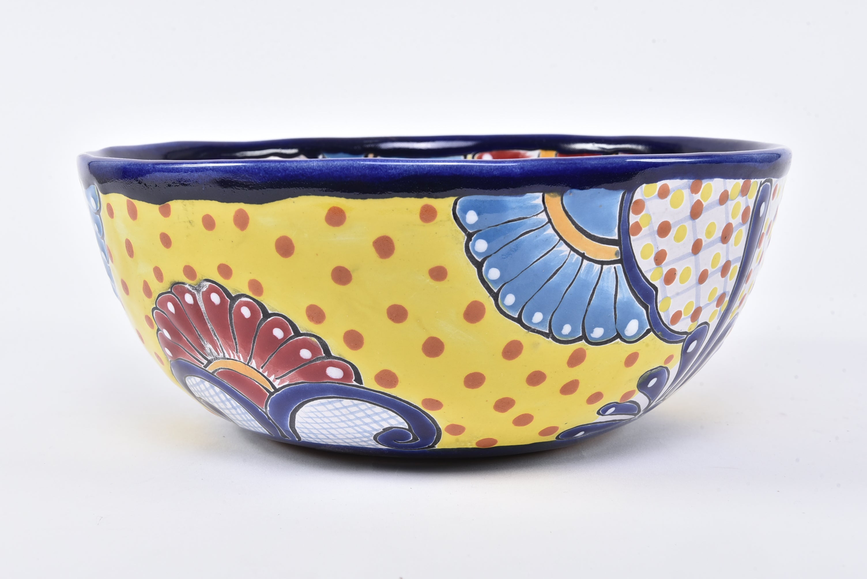 Hand-painted Talavera-style ceramic bowl MODEL# 0254