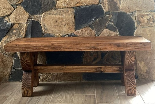 Banca de madera de pino 2 personas MODEL# 1107