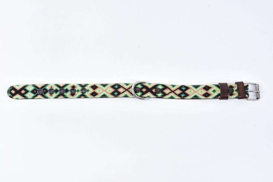 Vankal embroidered chaquira dog collar small MODEL# 0301-S-01