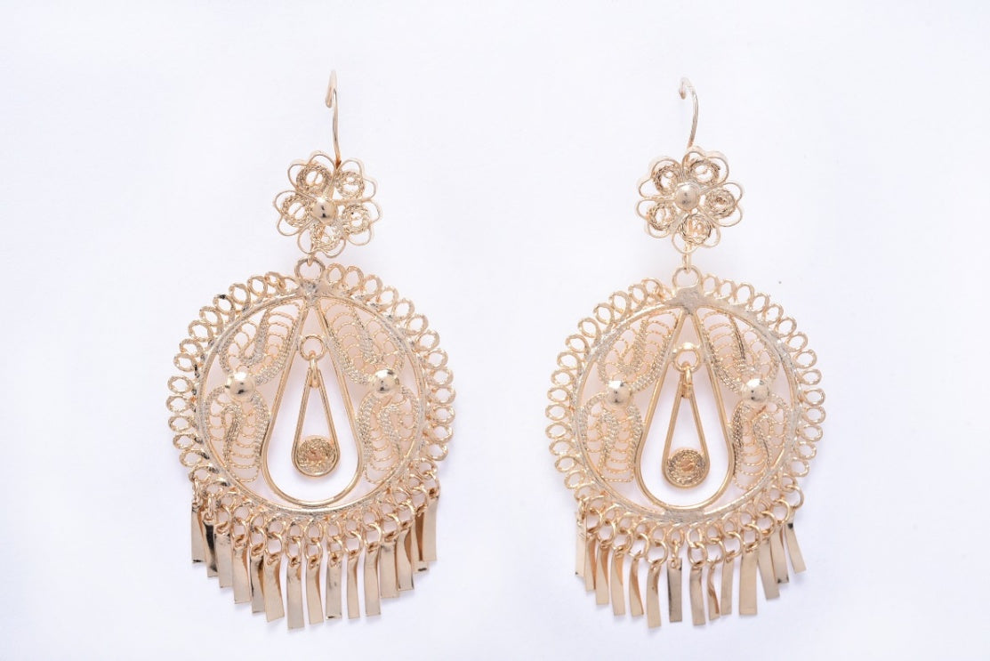 Pewter charra filigree earrings MODEL# 080403