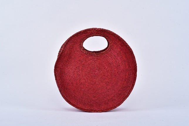 Circular straw bag red MODEL# 050207