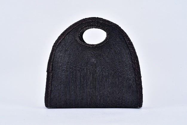 Half Moon straw bag black MODEL# 050105