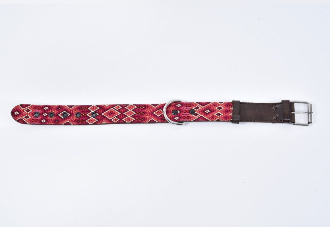 Vankal embroidered chaquira dog collar medium wide MODEL# 0301-TKM-01