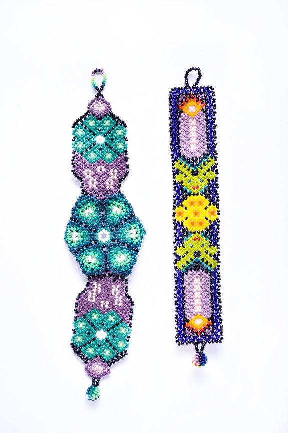 Huichol peyote hikuri bracelet set MODEL# 080619