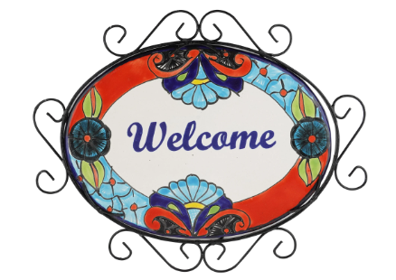 Welcome sign hand-painted clay MODEL# 0421