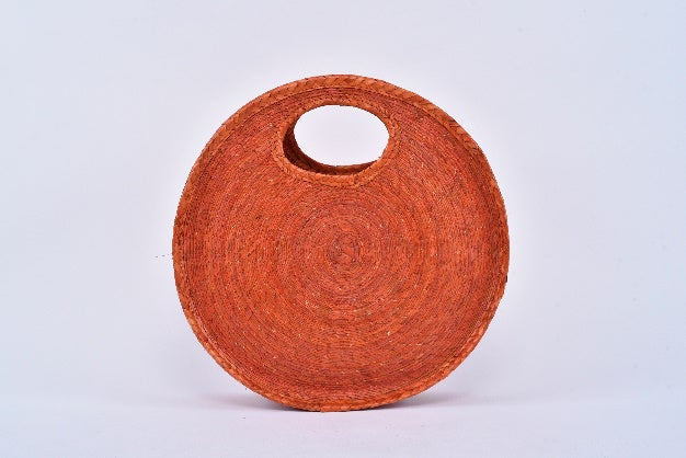 Circular straw bag orange MODEL# 050203