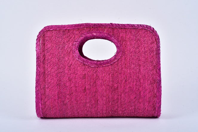 Square straw bag pink MODEL# 050502