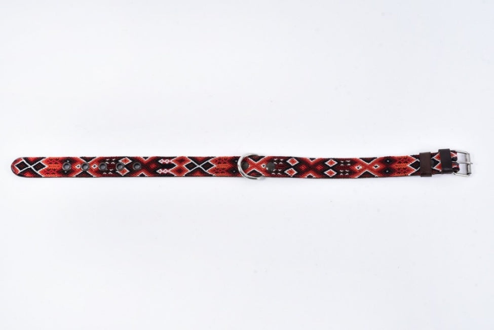Vankal embroidered chaquira dog collar medium thin MODEL# 0302-THM-01