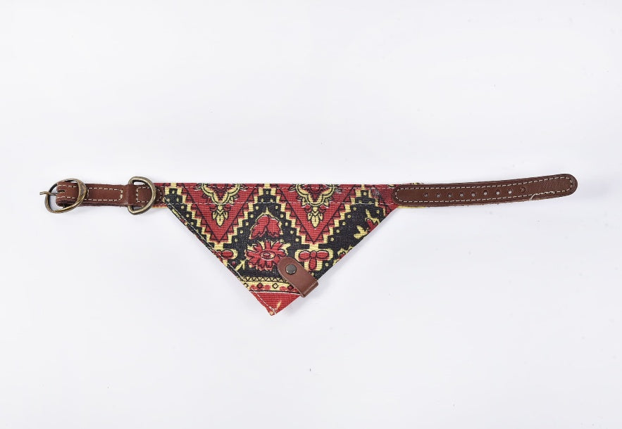 Joker pet bandana leather closure mini red MODEL# 031403