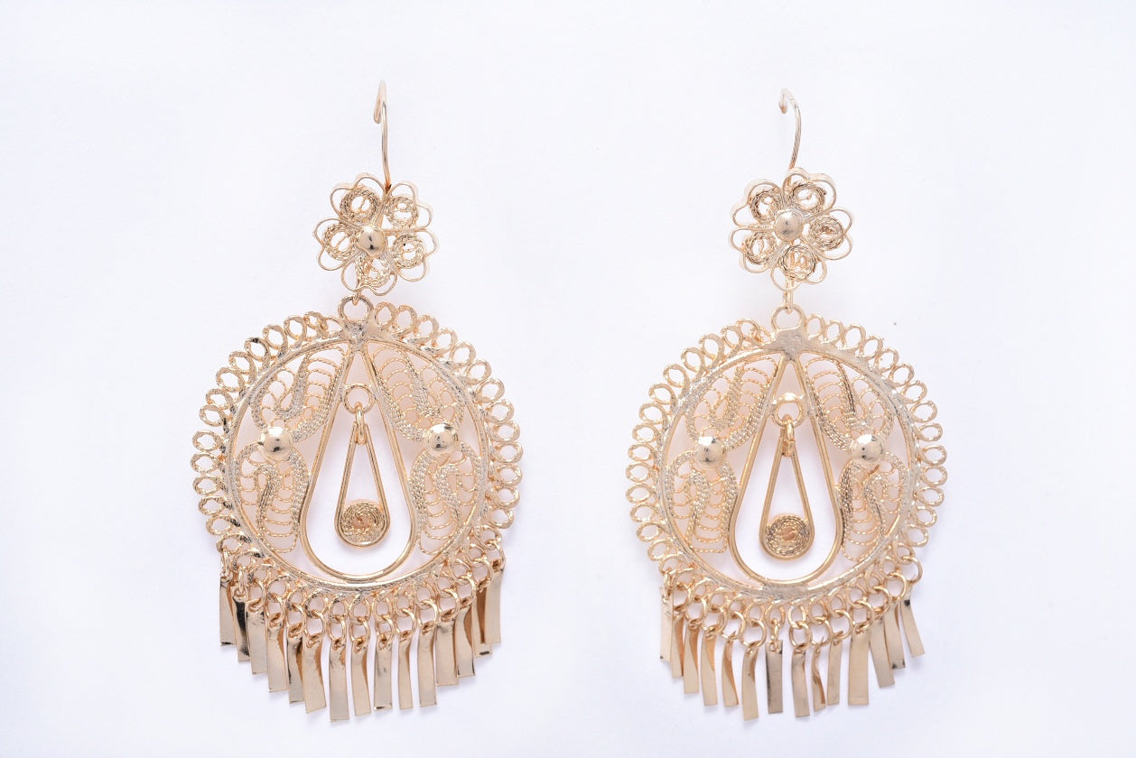 Pewter charra filigree earrings MODEL# 080401
