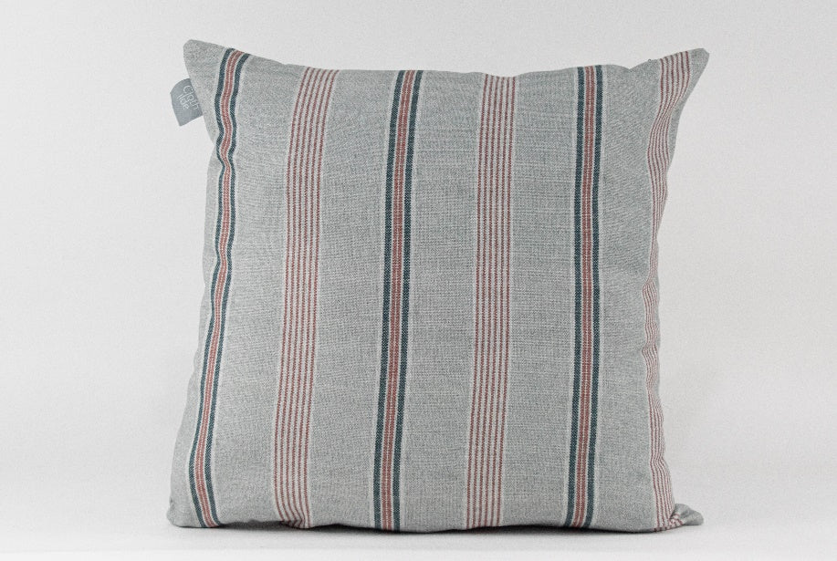 Decorative cushion blue terracotta stripes MODEL# 040406
