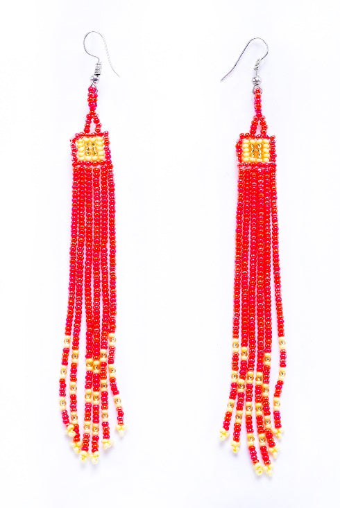Huichol long earrings 11cm MODEL# 080610