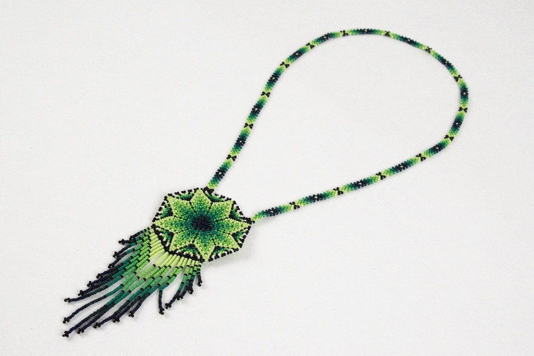 Huichol peyote flower necklace large MODEL# 080301