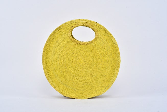 Circular straw bag yellow MODEL# 050202
