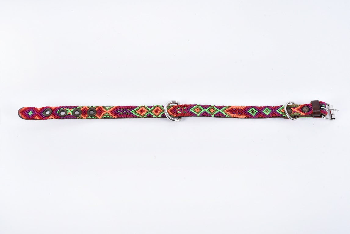Vankal embroidered chaquira dog collar extra small thin MODEL# 0302-XST-01