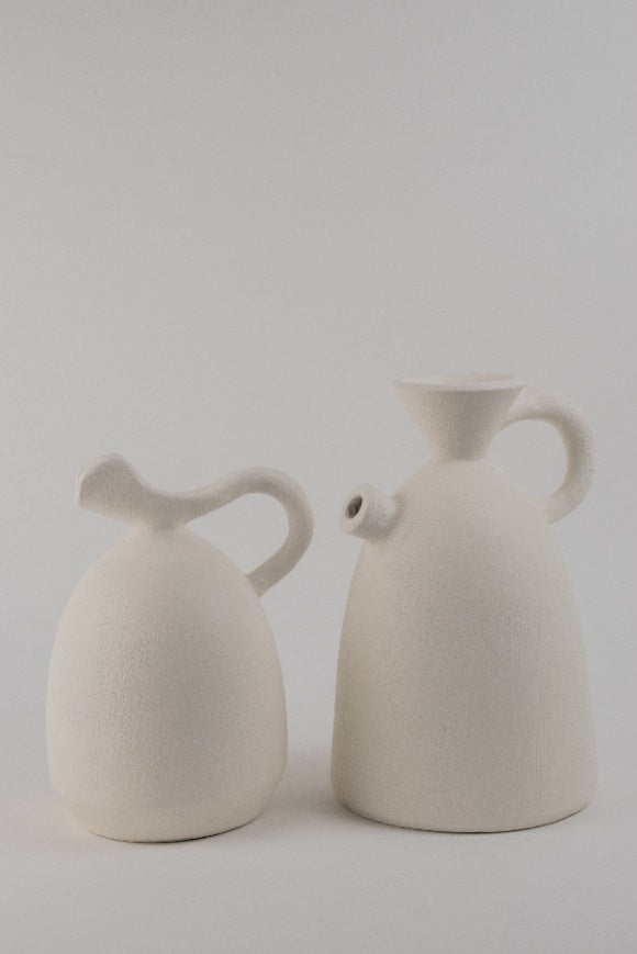 Set of watering can vases white clay MODEL# 0418