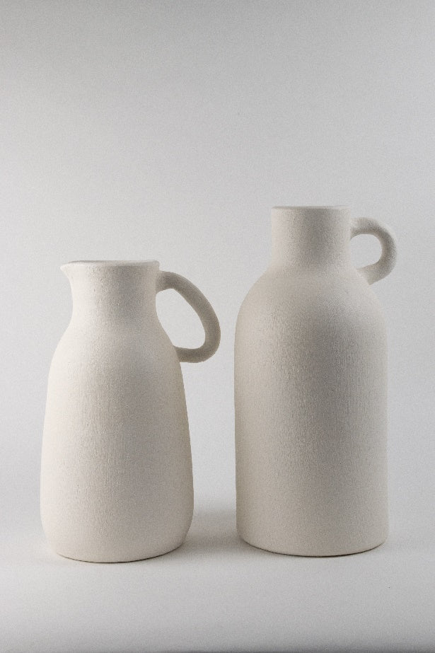 Set of milk jug vases white clay MODEL# 0417