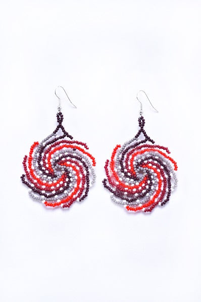 Huichol sea wave earrings 6cm MODEL# 080612