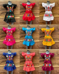 Embroidered flutter-sleeve girl's dress 2-4 years MODEL# 1201