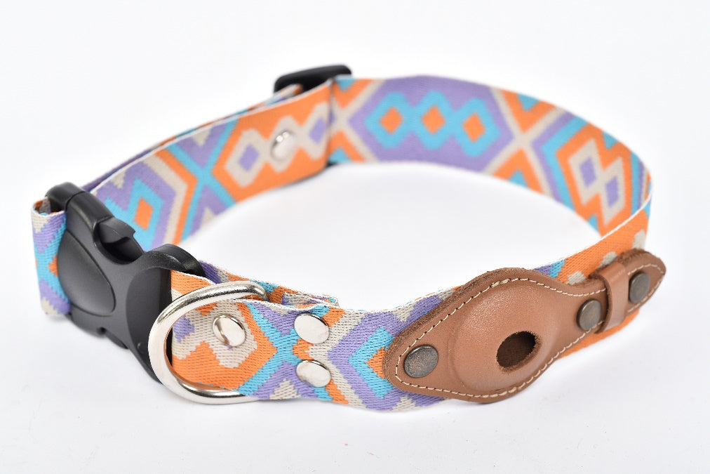 Joker large breed dog collar Airtag orange light blue MODEL# 031204