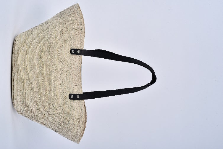 Jumbo straw bag black strap MODEL# 0506