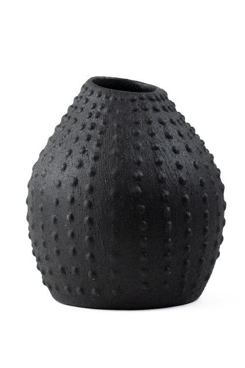 Decorative black clay vase MODEL# 0408