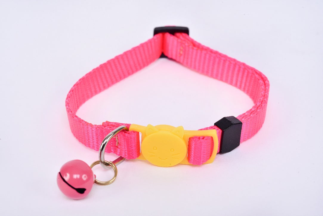 Cat collar with bell light pink yellow MODEL# 030811