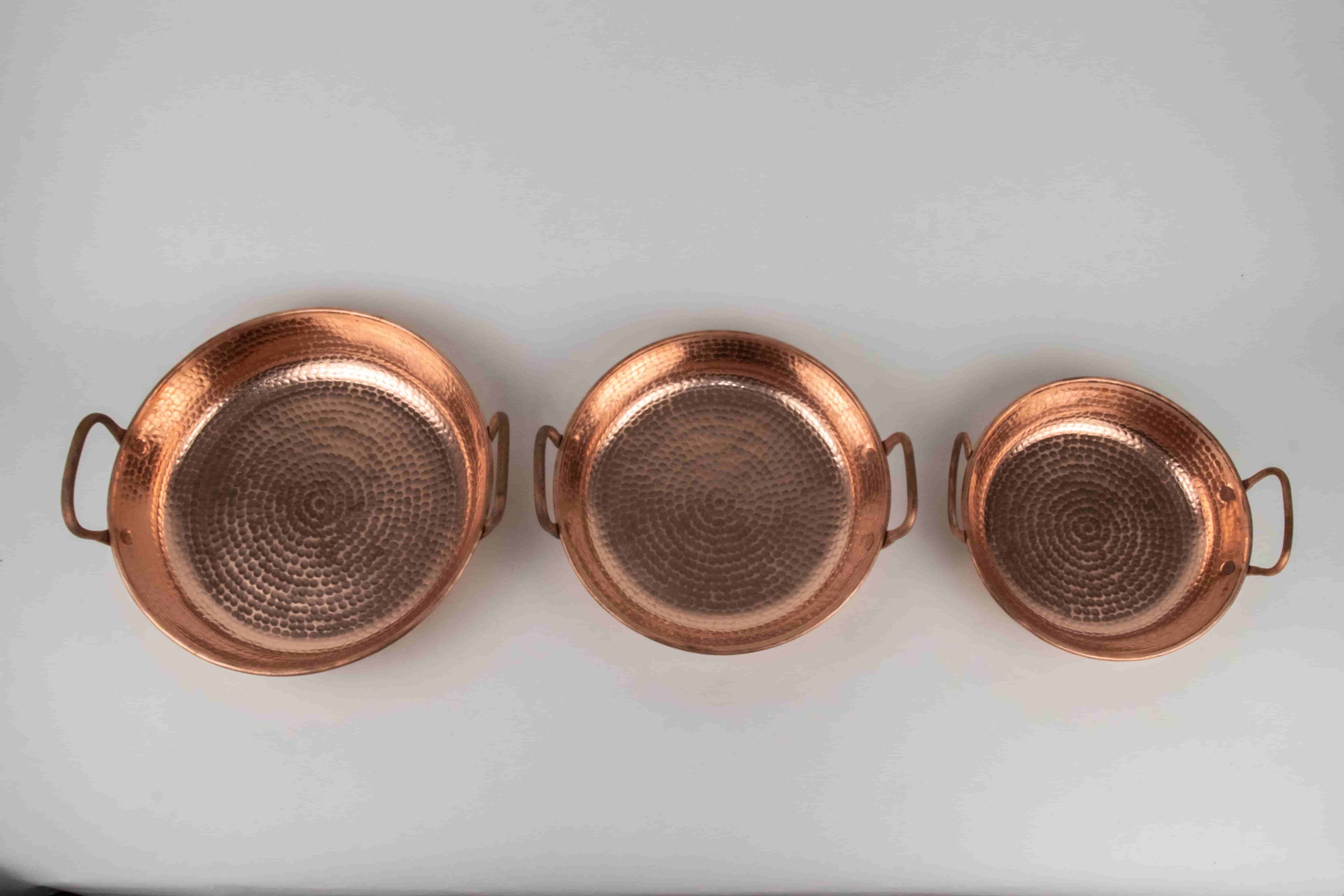 Set of 3 Copper casseroles MODEL# 0206
