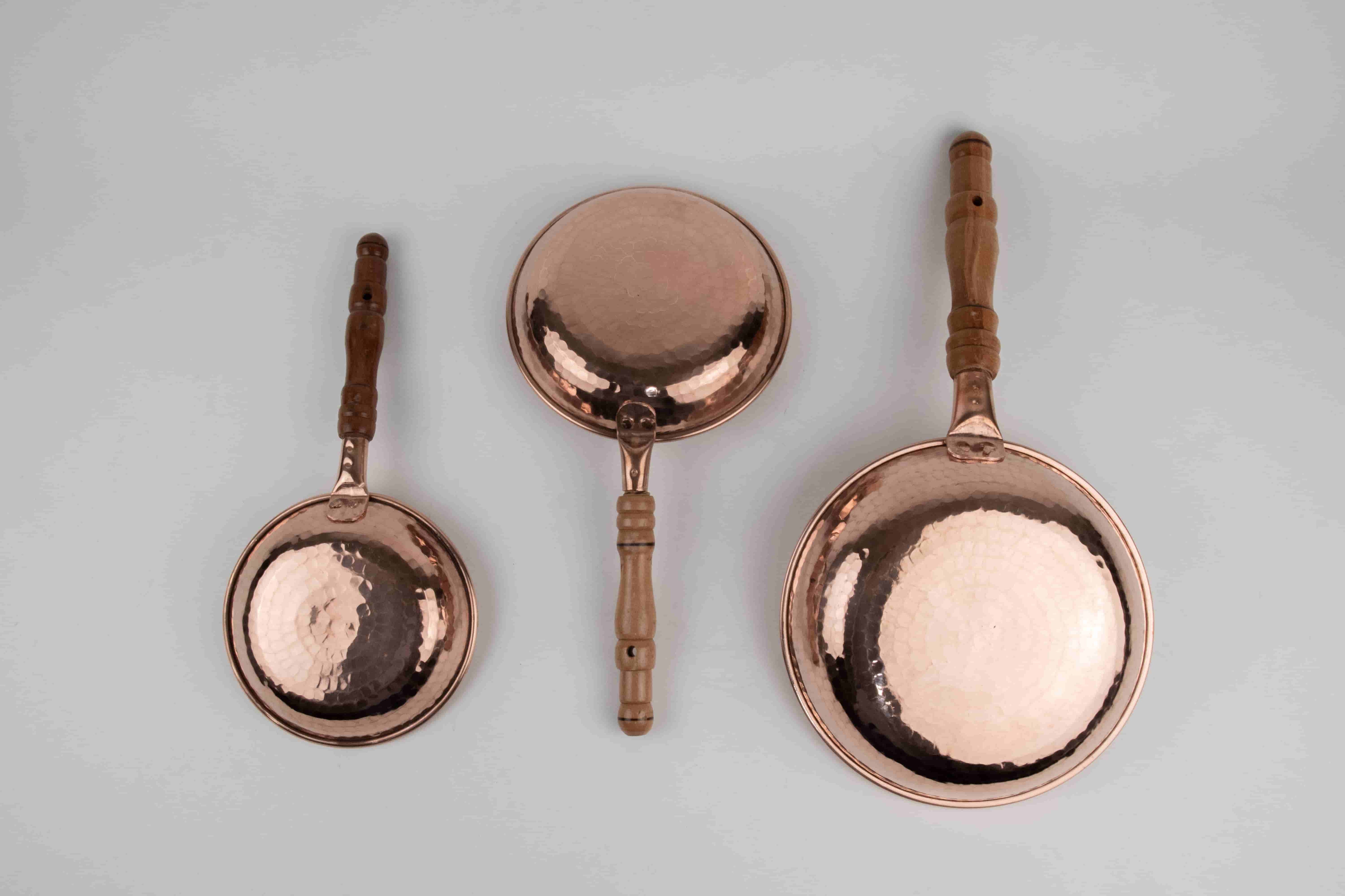 Set of 3 Pure solid copper pans MODEL# 0207