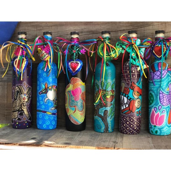 Hand painted bottles La Chapu