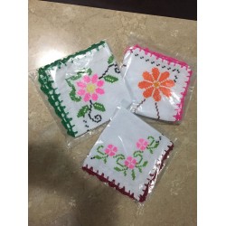 Cross stitch embroidered napkin