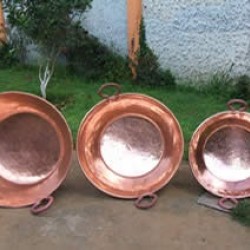 Copper saucepans