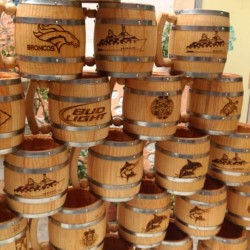 Wooden Jars with logo
