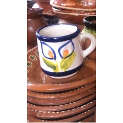 Flowery clay cup