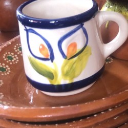 Flowery clay cup