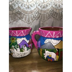 Hand Painted Clay Cups