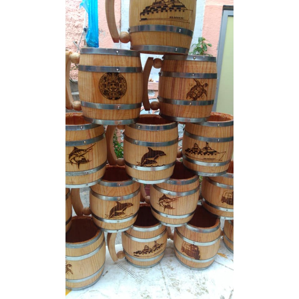 Wooden Jars with logo