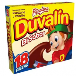 Duvalin Bi flavor hazelnut/vanilla box 24 pack 18 pieces each