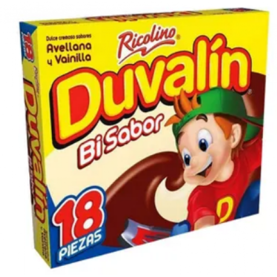 Duvalin Bi flavor hazelnut/vanilla box 24 pack 18 pieces each