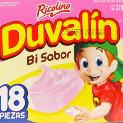 Duvalin strawberry/vainilla box 24 packs of 18 pieces each