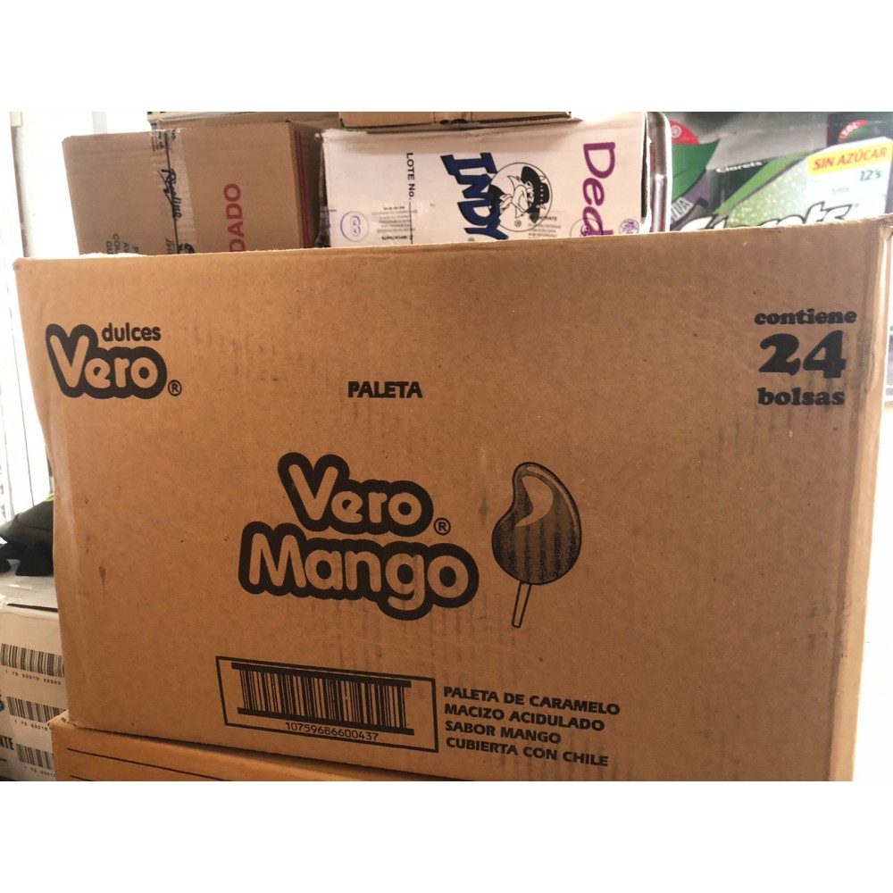 Spicy mango Lolypop  Vero box 24 bags 40 pieces each