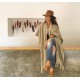 Long beige wool cape 