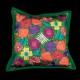 Cushion cover flowery green